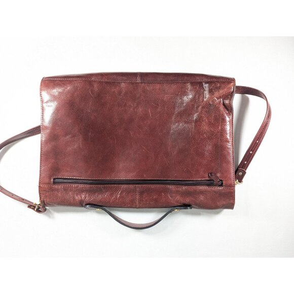 1970s Italian leather attache briefcase by Renwick Canada, Chestnut brown - Picture 2 of 10